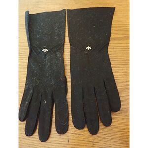 Hansen Gloves Size 7.5 Black Opera Church Beaded Medium Gala Vintage